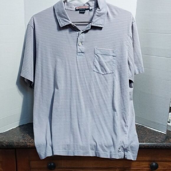 VINEYARD VINES Men's Gray Striped Shirt....SIZE M - Picture 1 of 5